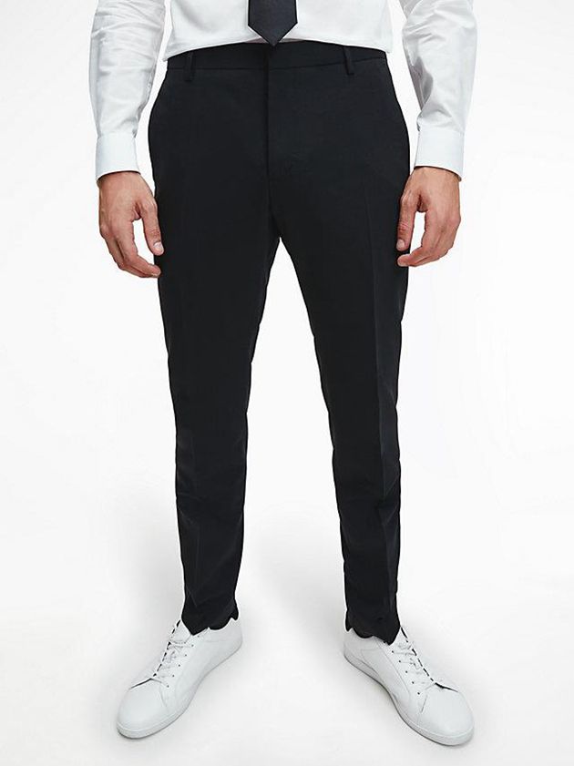 Calvin Klein USA Slim Wool Stretch Suit Mens Pants Black 9318602-OL